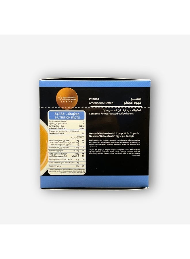 Dallaspresso Intenso Americano Capsules 8pcs – Dolce Gusto Compatible, Strong & Bold Coffee Blend - Image 2
